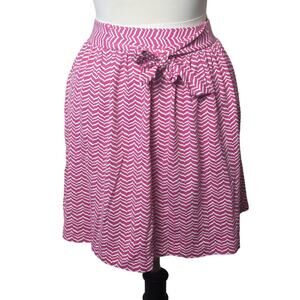 Vineyard Vines Womens Pink & White Skirt Front Tie Stretch Waistband Size Medium